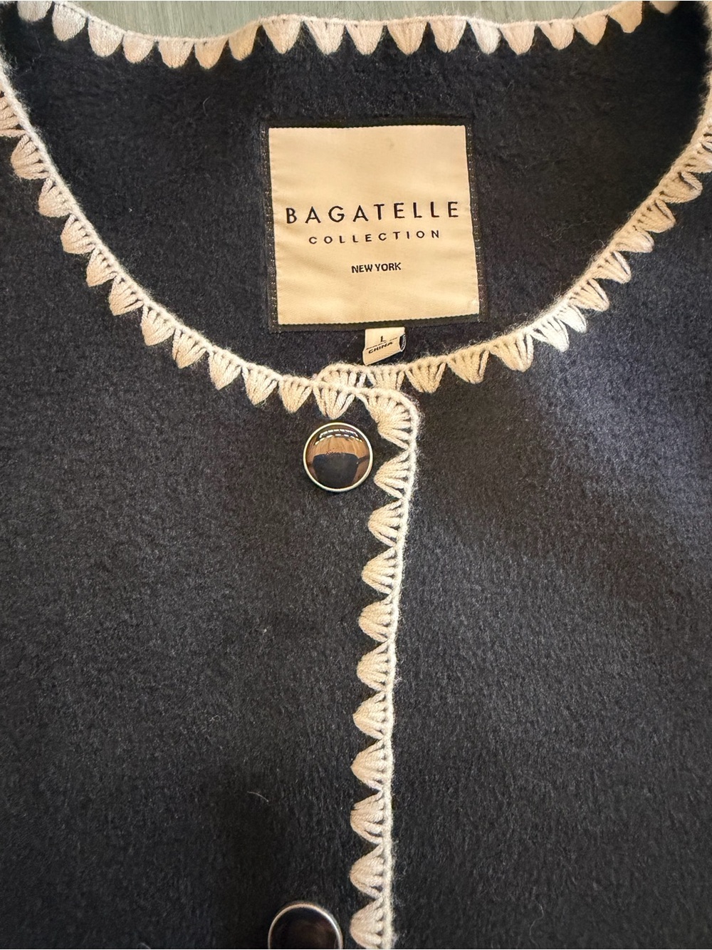Bagatelle Black Contrast-Trim Women's Jacket - Picture 5 of 7